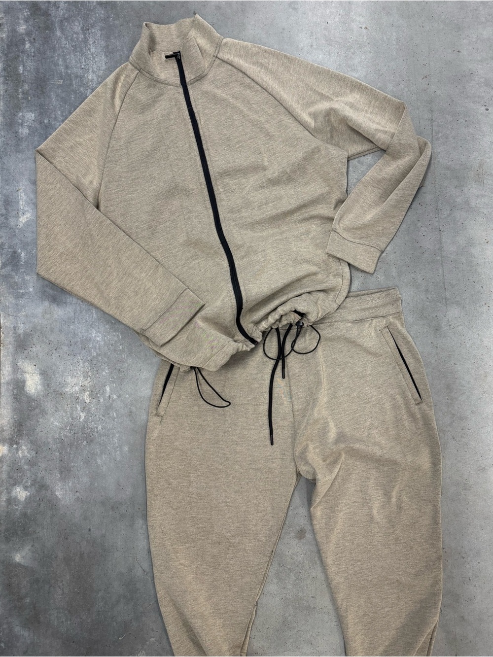 Zara Men’s Beige Full Zip Tracksuit Set Size XL